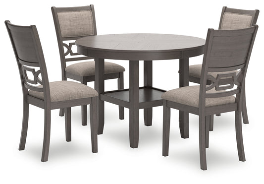 Pines Furniture Outlet - Ashley Furniture - Wrenning Dining Room - Dining Room Table Set (5/CN) / Gray - D425-225