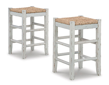 Pines Furniture Outlet - Ashley Furniture - Mirimyn Dining Room - Counter Height Bar Stool (Set of 2) / White - D508-224X2
