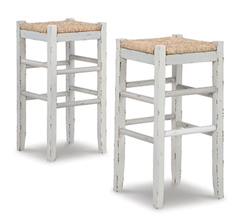 Pines Furniture Outlet - Ashley Furniture - Mirimyn Dining Room - Bar Height Bar Stool (Set of 2) / White - D508-230X2