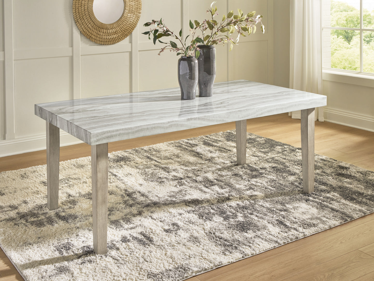 Pines Furniture Outlet - Ashley Furniture - Larawyn Dining Room - Rectangular Dining Room Table / Bisque - PCD575-25