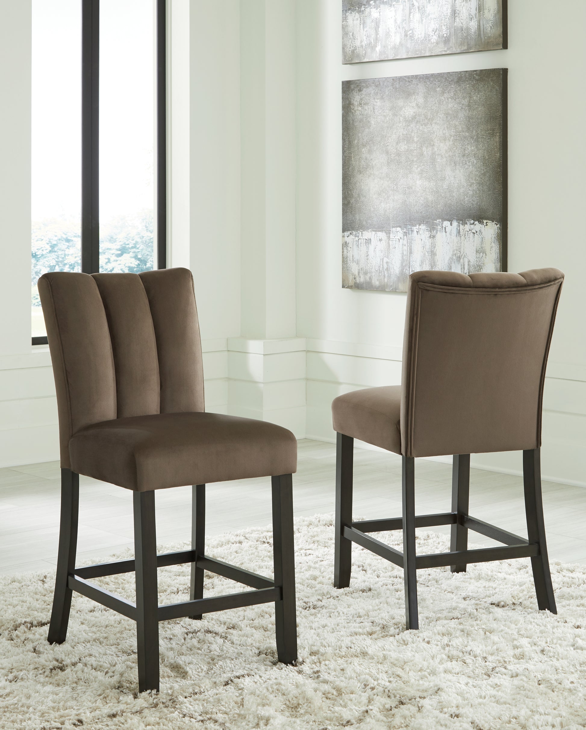 Pines Furniture Outlet - Ashley Furniture - Jeshina Counter Height Barstool (Set of 2) - Counter Height Barstool (Set of 2) / Mocha - PCD581-124X2