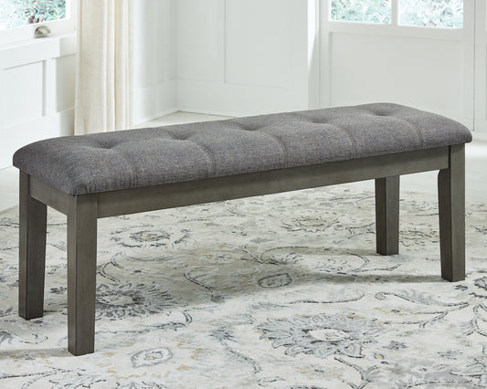 Pines Furniture Outlet - Ashley Furniture - Hallanden Dining Room - Large UPH Dining Room Bench / Two-tone Gray / 50"W x 16"D x 19"H - D589-00