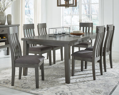 Pines Furniture Outlet - Ashley Furniture - Hallanden Dining Room - RECT DRM Butterfly EXT Table / Gray / 42"W x 78"D x 30"H - D589-35
