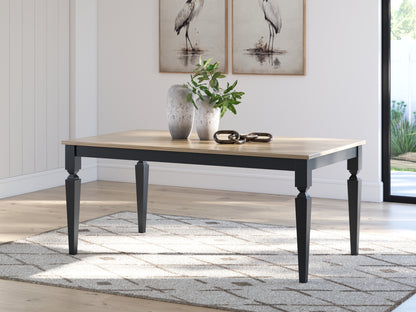 Pines Furniture Outlet - Ashley Furniture - Brenkerton Dining Table - Rectangular Dining Room Table / Grayish Brown/Black - PCD591-25