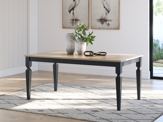 Pines Furniture Outlet - Ashley Furniture - Brenkerton Dining Table - Rectangular Dining Room Table / Grayish Brown/Black - PCD591-25