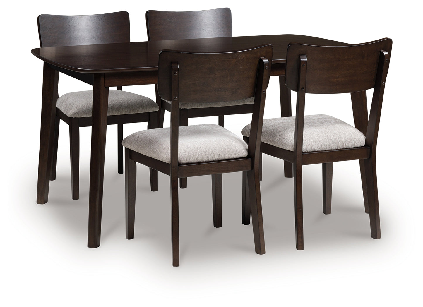 Pines Furniture Outlet - Ashley Furniture - Mallenette Dining Table and 4 Chairs (Set of 5) - Dining Room Table Set (5/CN) / Merlot - PCD607-225