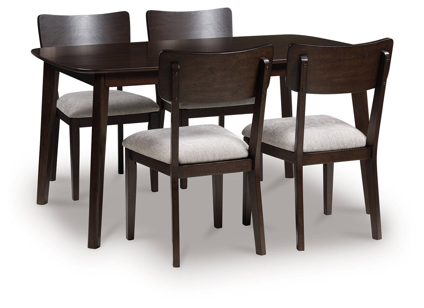 Pines Furniture Outlet - Ashley Furniture - Mallenette Dining Table and 4 Chairs (Set of 5) - Dining Room Table Set (5/CN) / Merlot - PCD607-225