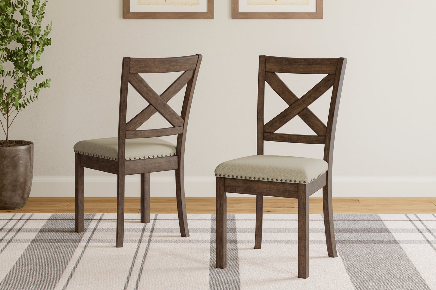 Pines Furniture Outlet - Ashley Furniture - Moriville Dining Room - Dining Chair (Set of 2) / Beige - D631-01X2