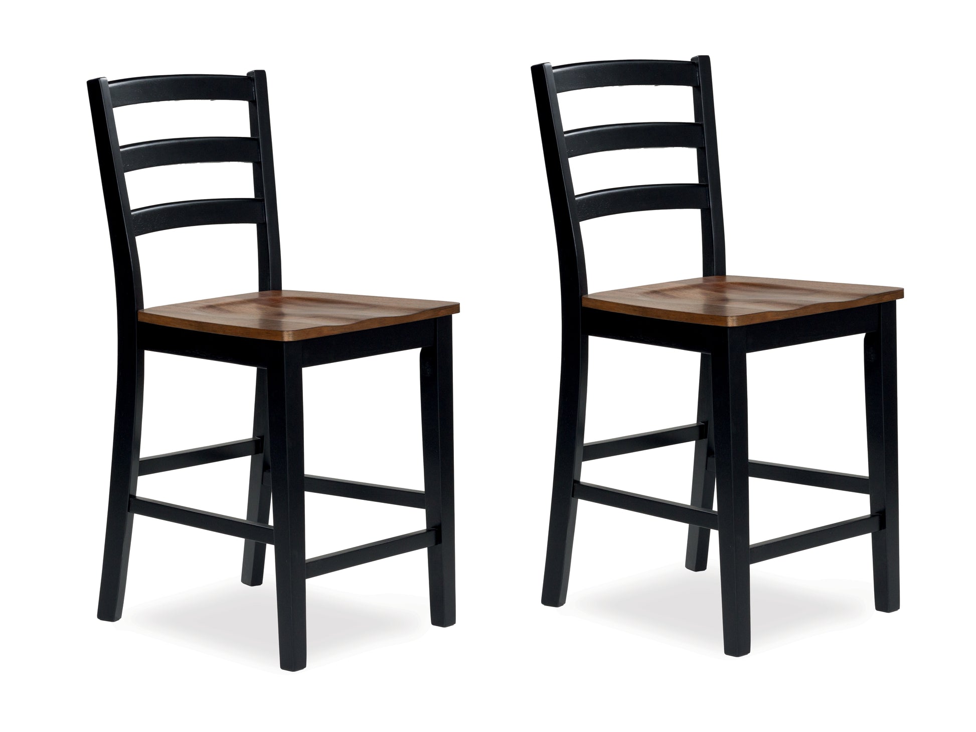 Pines Furniture Outlet - Ashley Furniture - Wildenauer Dining Room - Counter Height Barstool (Set of 2) / Brown/Black - D634-124X2
