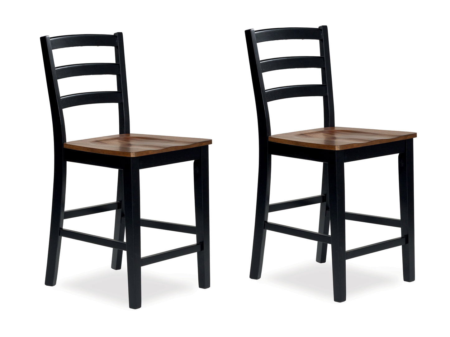 Pines Furniture Outlet - Ashley Furniture - Wildenauer Dining Room - Counter Height Barstool (Set of 2) / Brown/Black - D634-124X2