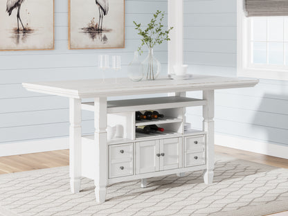 Pines Furniture Outlet - Ashley Furniture - Robbinsdale Dining Room - Counter Height Dining Table / Antique White - D642D7