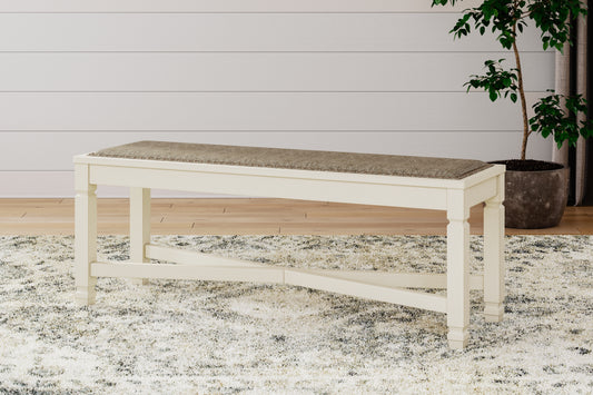Pines Furniture Outlet - Ashley Furniture - Bolanburg Dining Bench - Large UPH Dining Room Bench / Two-tone / 50"W x 15"D x 20"H - D647-00