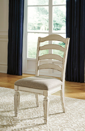 Pines Furniture Outlet - Ashley Furniture - Realyn Dining Room - Dining Chair (Set of 2) / Chipped White - D743-01X2
