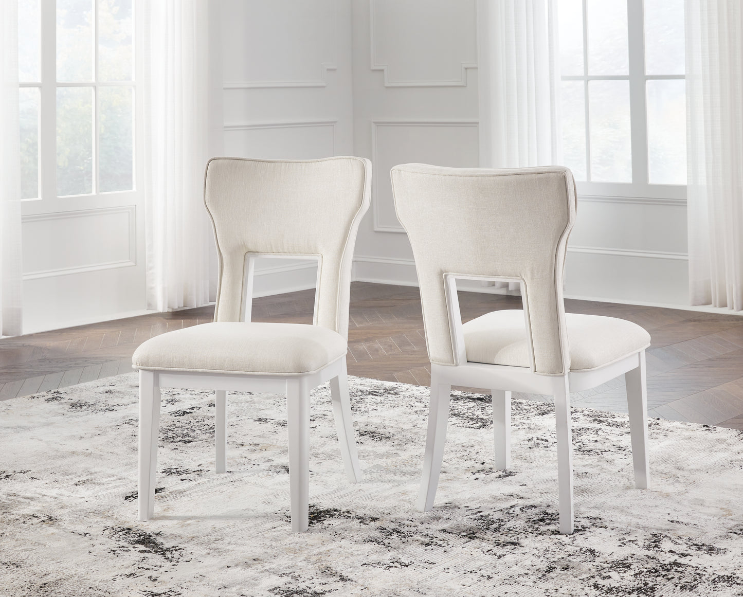 Pines Furniture Outlet - Ashley Furniture - Chalanna Dining Room - Dining Chair (Set of 2) / White - D822-01X2