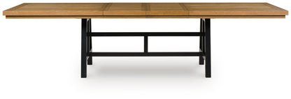 Pines Furniture Outlet - Ashley Furniture - Galliden Dining Room - RECT Dining Room EXT Table / Black/Brown - D841-55