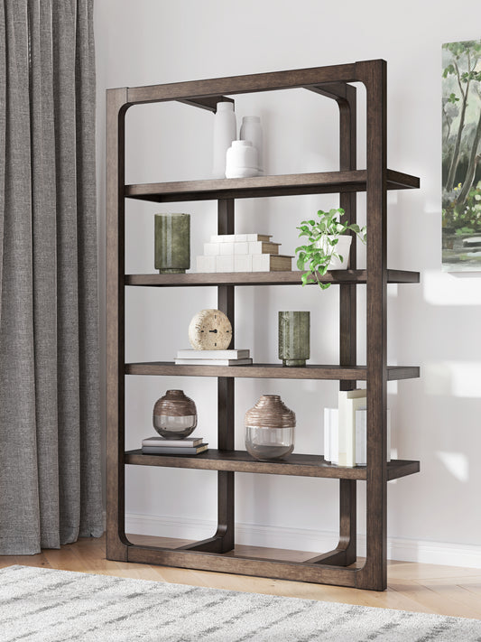 Pines Furniture Outlet - Ashley Furniture - Breckington Bookcase - Bookcase / Dark Brown - H556-70