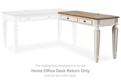Pines Furniture Outlet - Ashley Furniture - Realyn Office Desk - Home Office Desk Return / White/Brown - H743-34R
