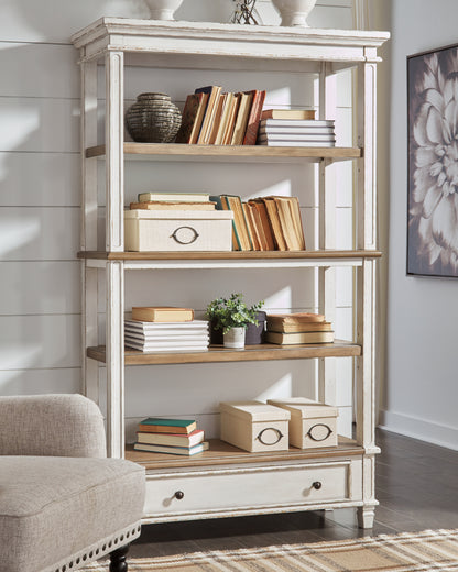 Pines Furniture Outlet - Ashley Furniture - Realyn Bookcase - Bookcase / Brown/White - H743-70