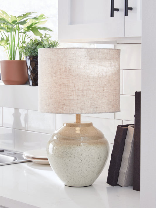 Pines Furniture Outlet - Ashley Furniture - Waldish Lighting - Metal Table Lamp (1/CN) / Cream/Beige - L200204