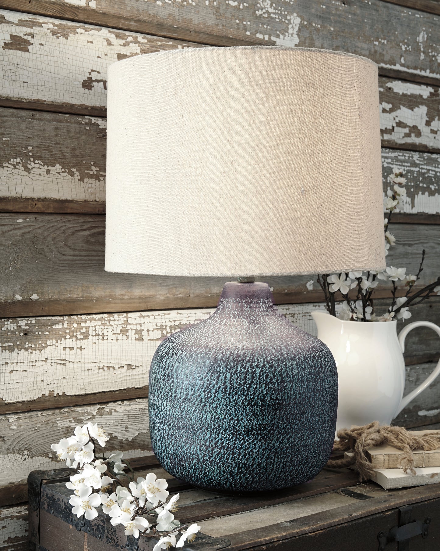 Pines Furniture Outlet - Ashley Furniture - Malthace Lighting - Table Lamp (Set of 2) / Patina - L207304X2