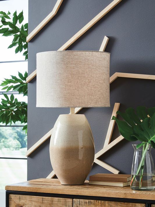 Pines Furniture Outlet - Ashley Furniture - Linas Lighting - Metal Table Lamp (1/CN) / Cream/Beige - L207594