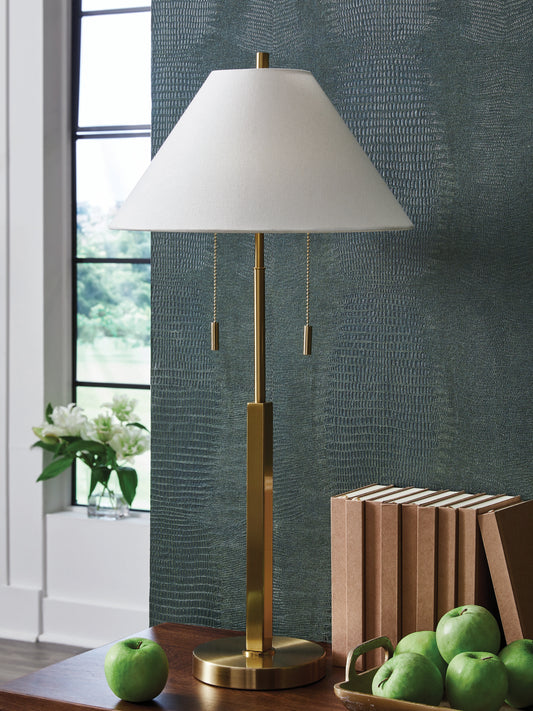 Pines Furniture Outlet - Ashley Furniture - Haigwood Lighting - Metal Floor Lamp (1/CN) / Gold Finish - L208471