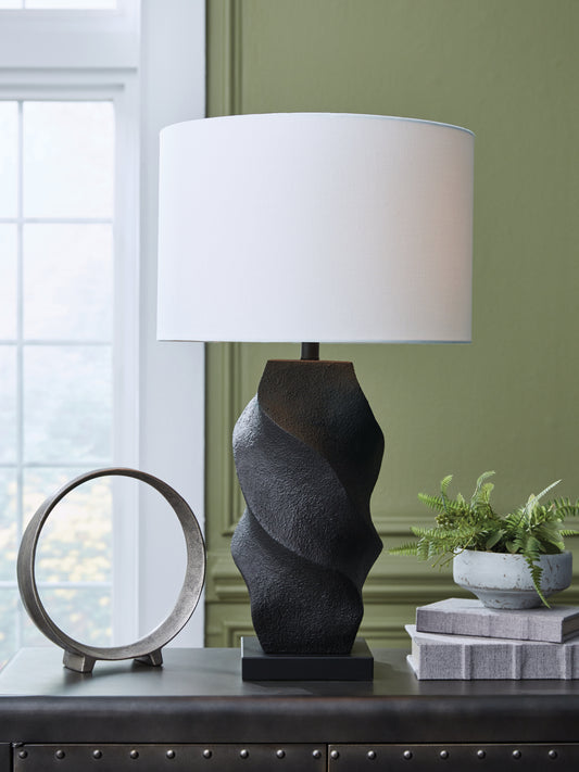 Pines Furniture Outlet - Ashley Furniture - Amillion Lighting - Poly Table Lamp (1/CN) / Black - L235904