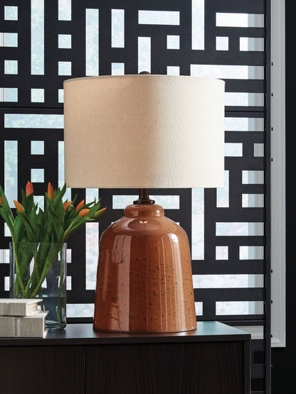 Pines Furniture Outlet - Ashley Furniture - Aaleahya Lighting - Glass Table Lamp (1/CN) / Rust - L430904