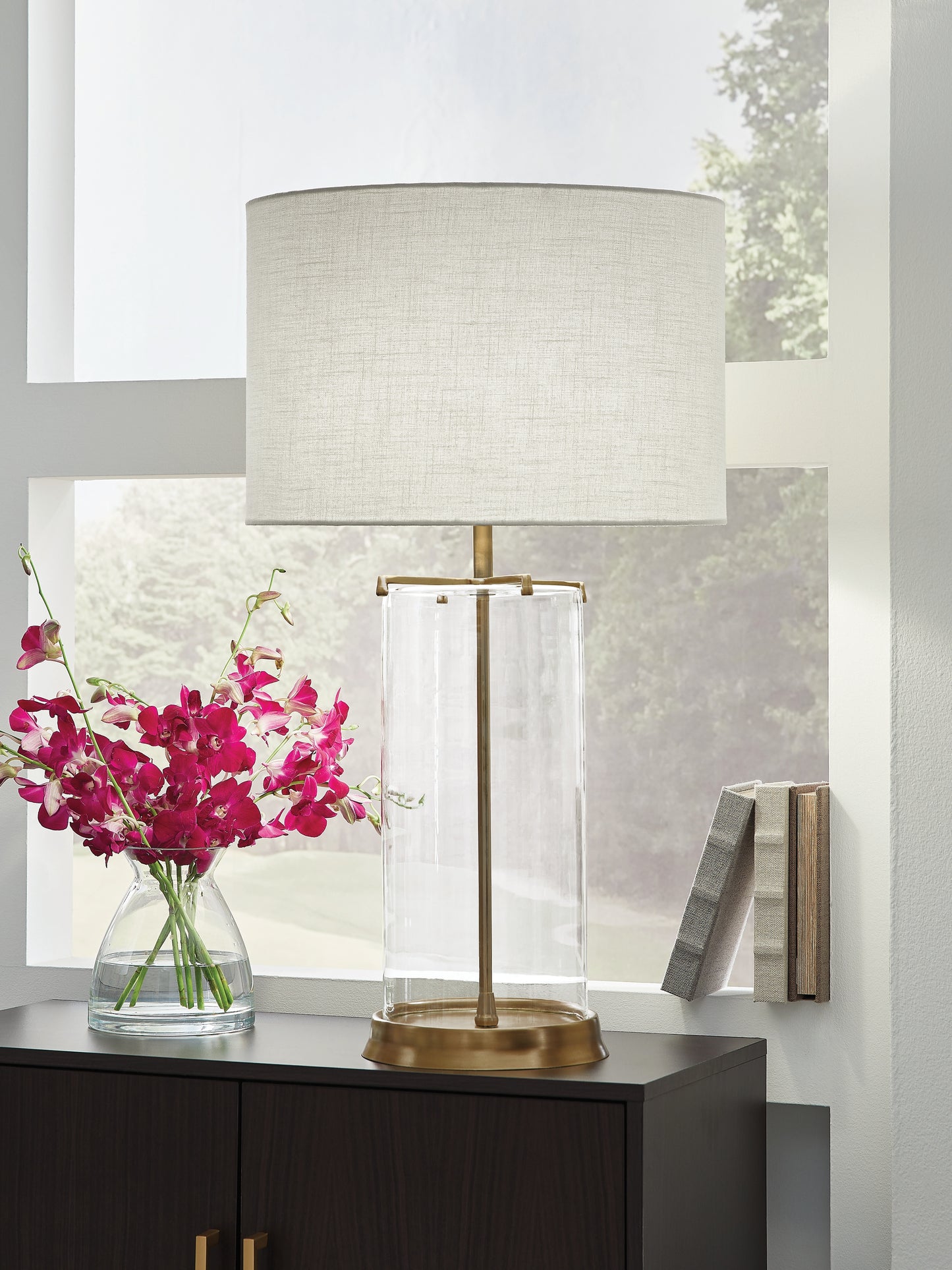 Pines Furniture Outlet - Ashley Furniture - Gizeh Lighting - Glass Table Lamp (1/CN) - L430954