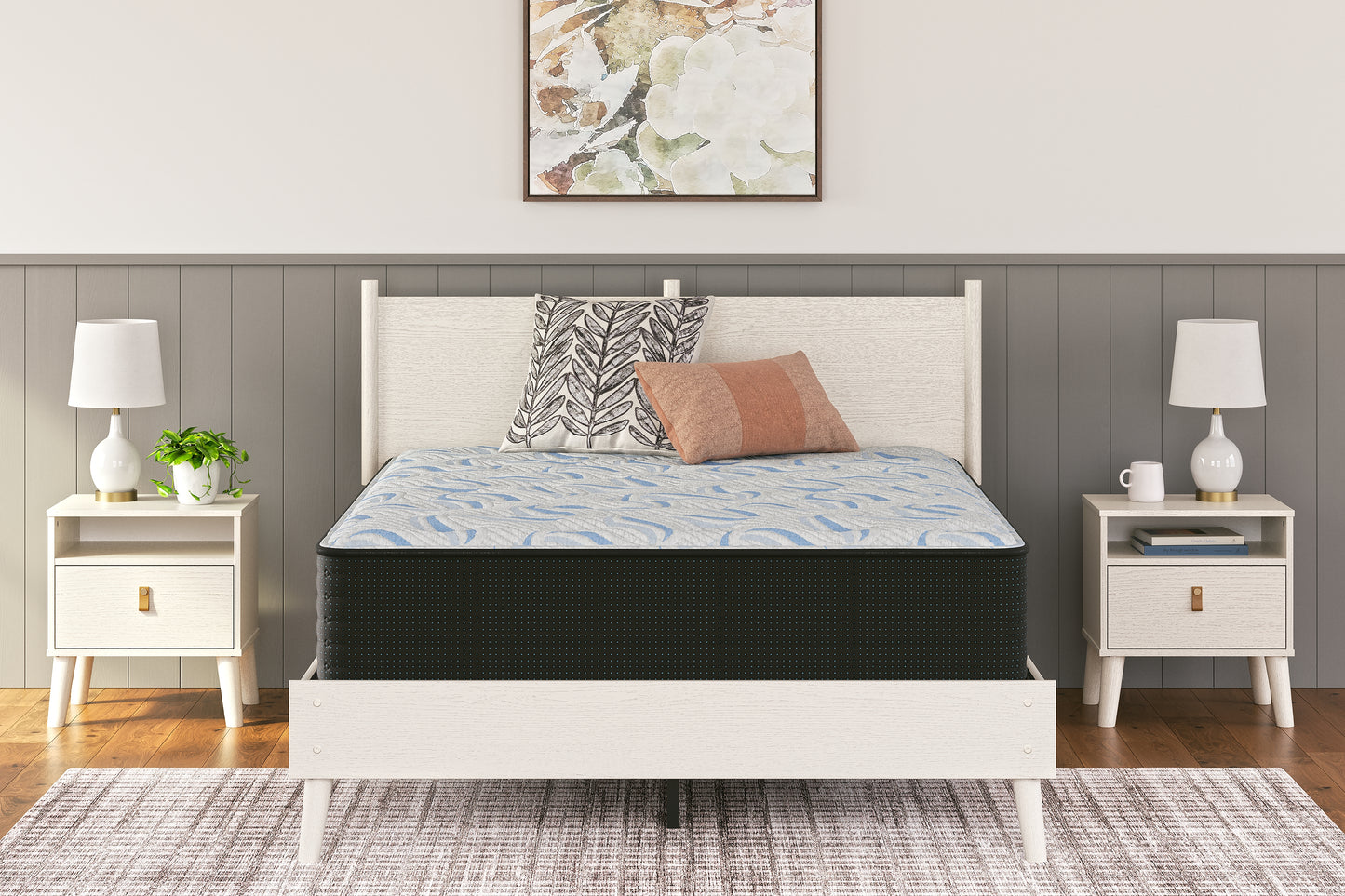 Pines Furniture Outlet - Ashley Furniture - Elite Springs Plush Mattresses - California King / Gray/Blue - M40651