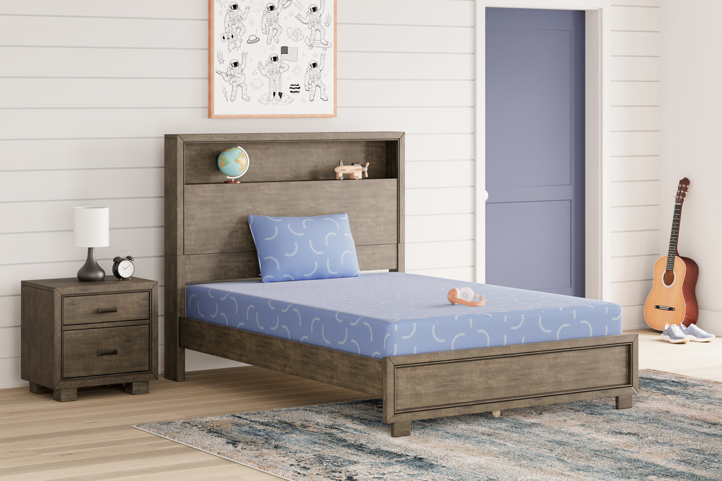 Pines Furniture Outlet - Ashley Furniture - iKidz Ocean Mattresses - Twin and Pillow 2/CN / Blue - M43011