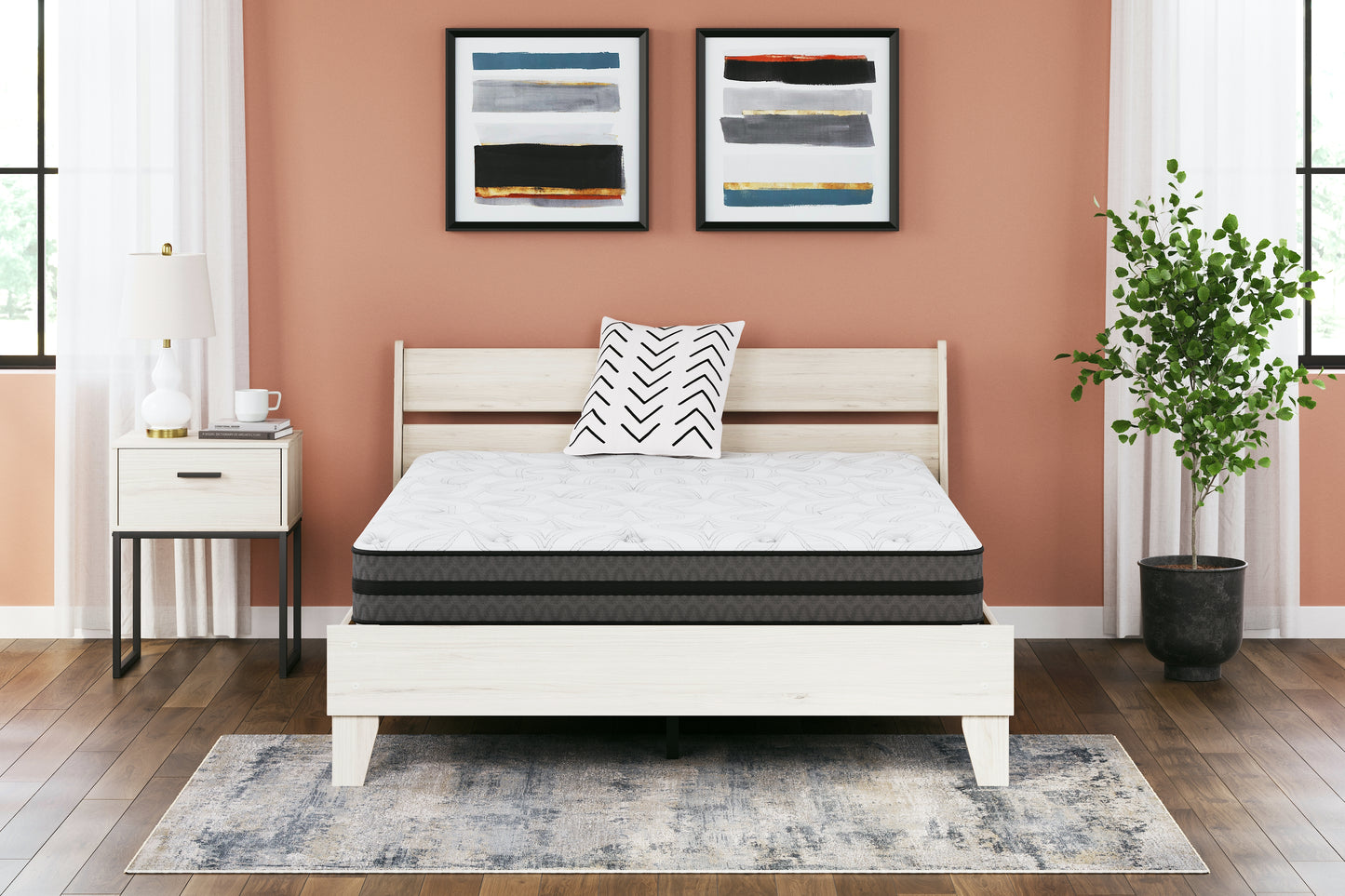 Pines Furniture Outlet - Ashley Furniture - 10 Inch Pocketed Hybrid Mattresses - Full / White - M58921