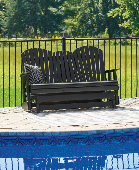 Pines Furniture Outlet - Ashley Furniture - Hyland wave Outdoor - Rectangular Cocktail Table / Black - P108-701