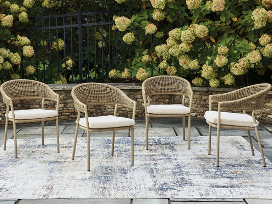 Pines Furniture Outlet - Ashley Furniture - Orchard Beach Outdoor - Arm Chair With Cushion (4/CN) - PCP373-601A