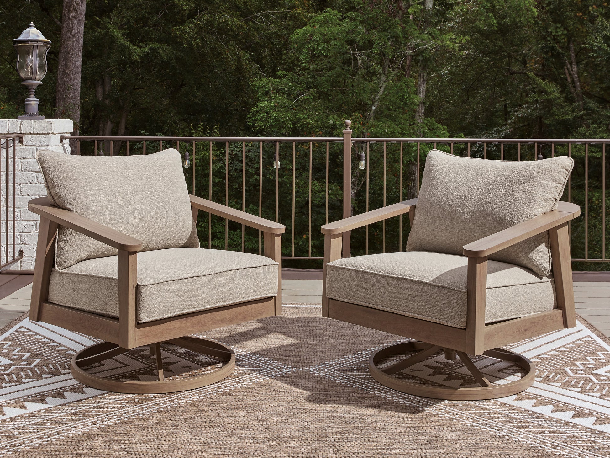 Pines Furniture Outlet - Ashley Furniture - Harmony Headlands Outdoor - Swivel Lounge w/ Cushion - PCP428-821