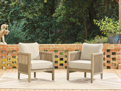 Pines Furniture Outlet - Ashley Furniture - Spooners Cove Outdoor - Lounge Chair w/Cushion (Set of 2) - PCP469-820