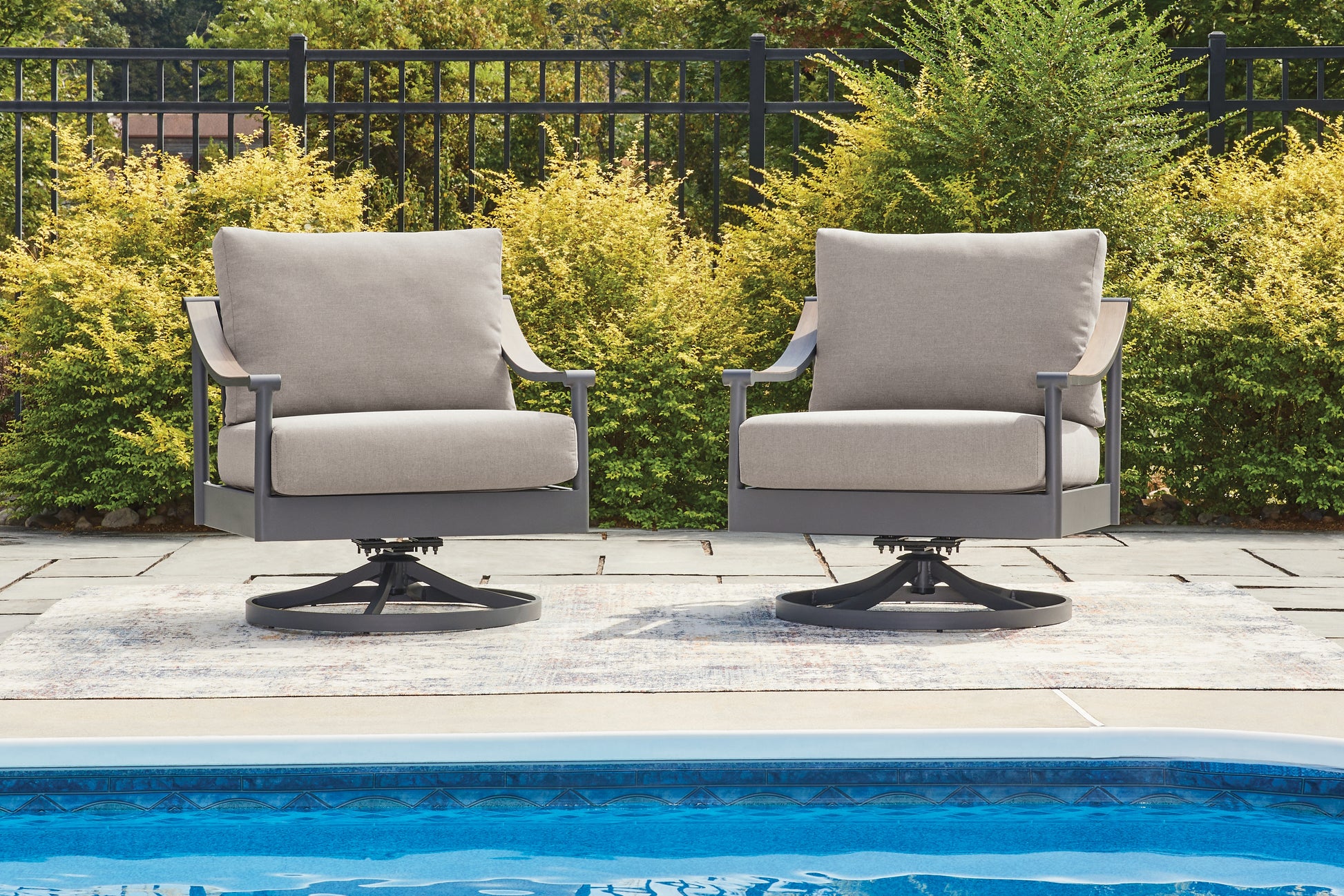 Pines Furniture Outlet - Ashley Furniture - Ocean Beach Outdoor - Swivel Lounge w/ Cushion - PCP510-821
