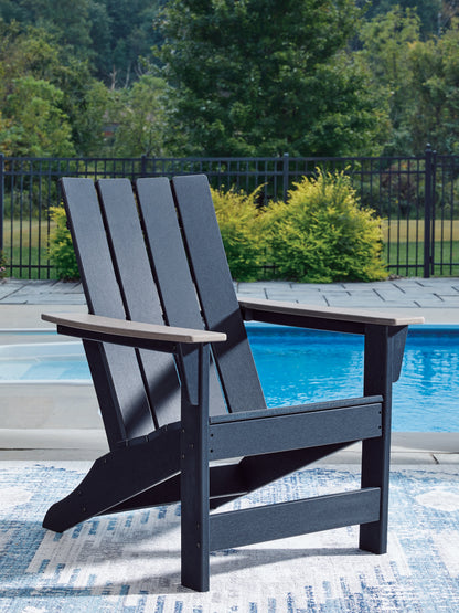 Pines Furniture Outlet - Ashley Furniture - East Beach Outdoor - Adirondack Chair / Navy Blue/Driftwood - PCP587-898