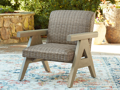 Pines Furniture Outlet - Ashley Furniture - Cliff Trails Outdoor - Rocking Lounge Chair / Beige - PCP690-821
