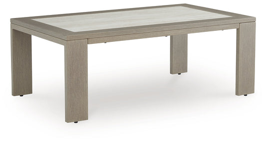 Pines Furniture Outlet - Ashley Furniture - Kimpton Isle Outdoor - Rectangular Cocktail Table / Brown - P704-701
