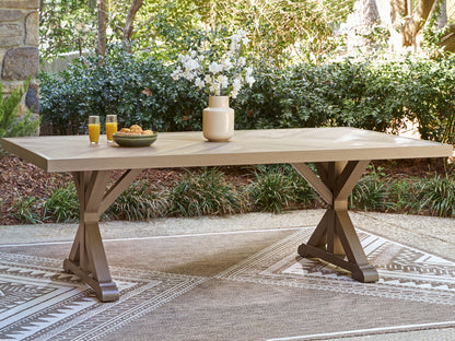 Pines Furniture Outlet - Ashley Furniture - Laguna Heights Outdoor - RECT Dining Table w/UMB OPT / Beige - PCP790-625