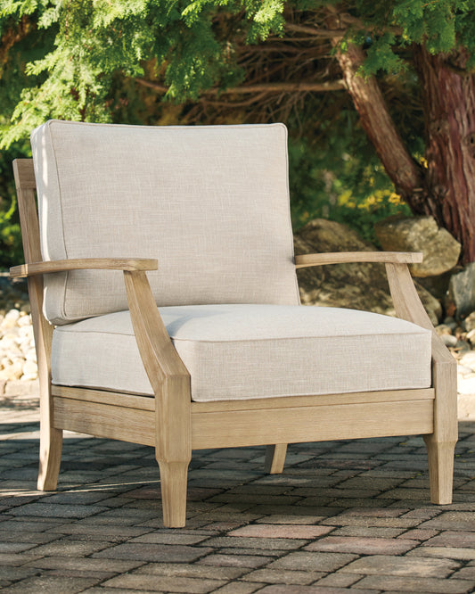 Pines Furniture Outlet - Ashley Furniture - Clare View Outdoor - Armless Chair w/Cushion / Beige - P801-846