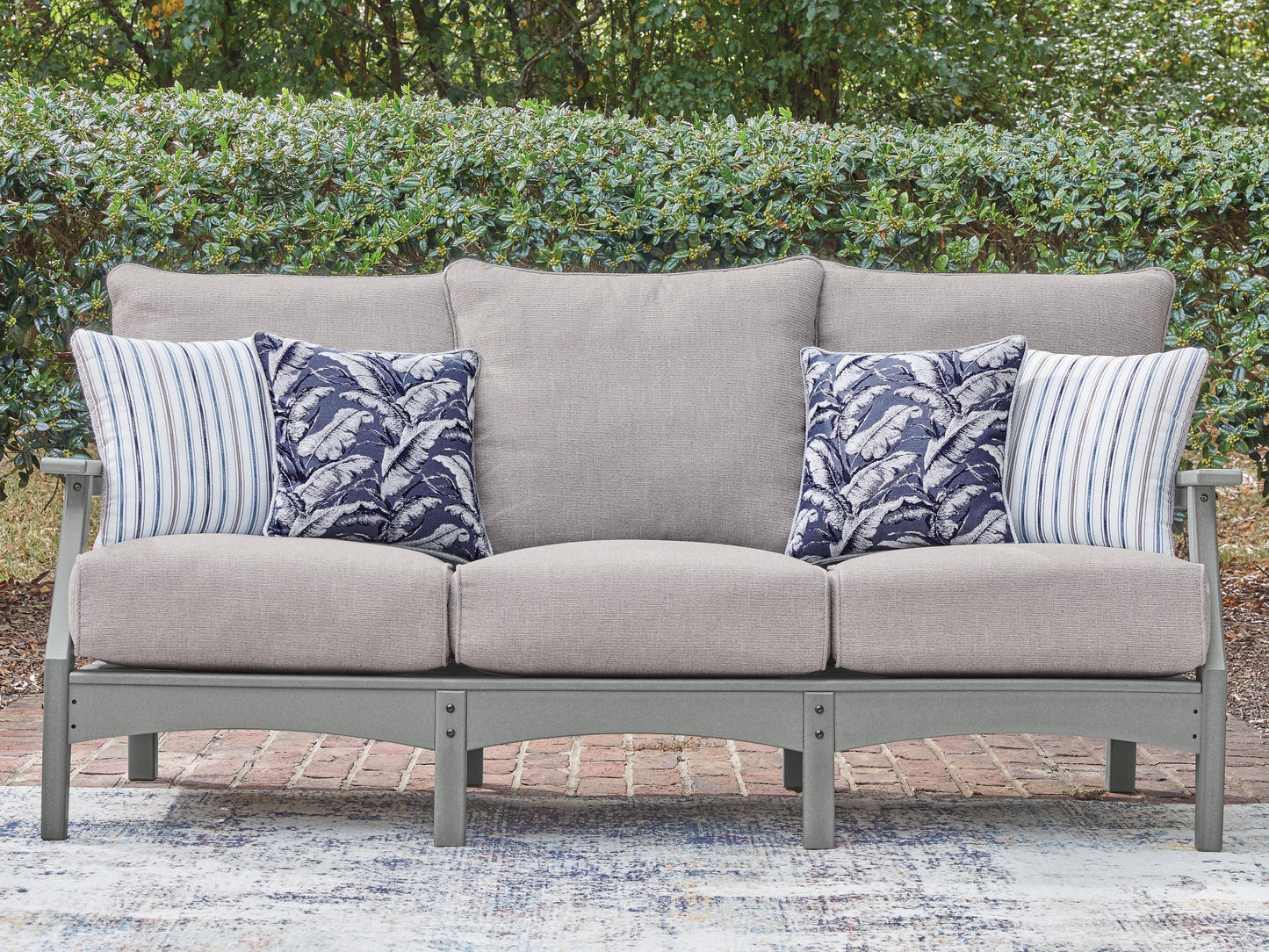 Pines Furniture Outlet - Ashley Furniture - Cove Beach Outdoor - Sofa with Cushion - PCP803-838