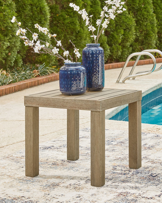 Pines Furniture Outlet - Ashley Furniture - Silo Point Outdoor - Square End Table / Brown - P804-702