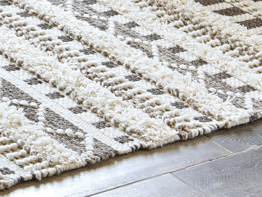 Pines Furniture Outlet - Ashley Furniture - Karalee Rug - 8' x 10' Rug / Ivory/Brown - R404441