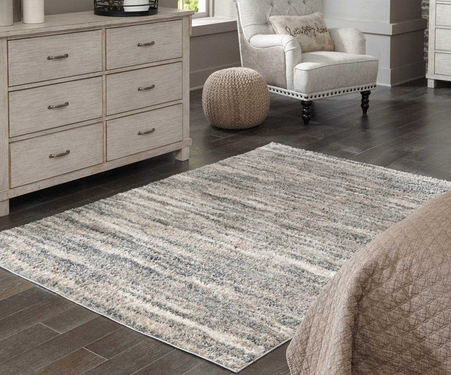 Pines Furniture Outlet - Ashley Furniture - Gizela Rug - 5'3" x 7'3" Rug / Ivory/Beige/Gray - R404862