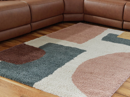 Pines Furniture Outlet - Ashley Furniture - Flynnwick Rug - 8' x 10' Rug / Cream/Pink/Gray - R407181