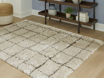 Pines Furniture Outlet - Ashley Furniture - Wrenlow Rug - 8' x 10' Rug / Cream/Brown - R407211