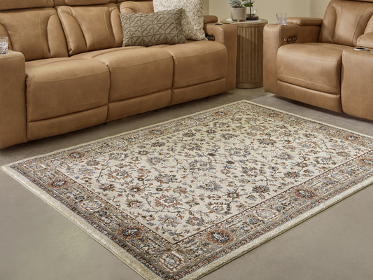 Pines Furniture Outlet - Ashley Furniture - Beritham Rug - Large Rug / Blue/Brown/Beige - R407261