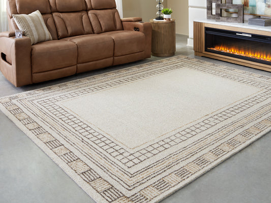 Pines Furniture Outlet - Ashley Furniture - Idaman Rug - Medium Rug / Taupe/Brown - R407292